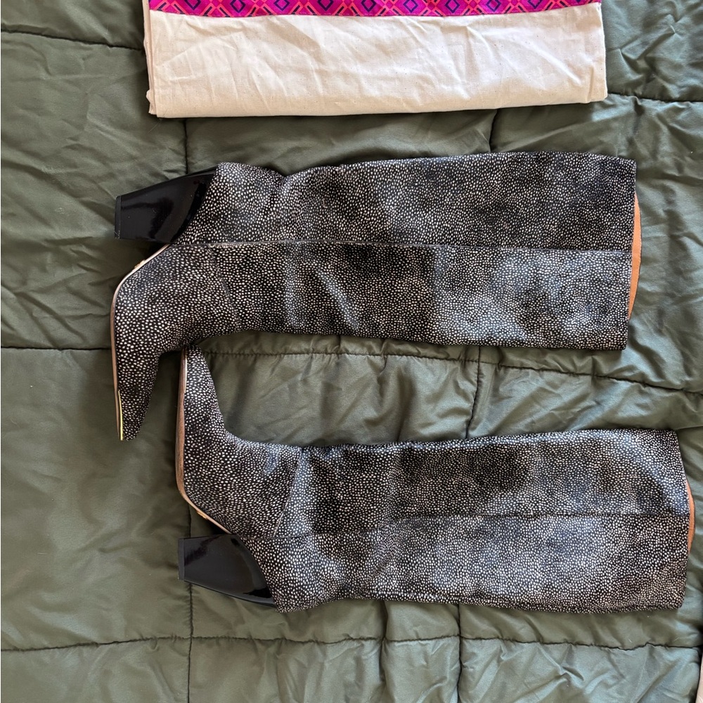 Tory Burch Cow Hair Over the Knee Boots